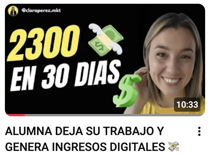 2300 en 30 días · Alumna deja su trabajo y genera ingresos digitales